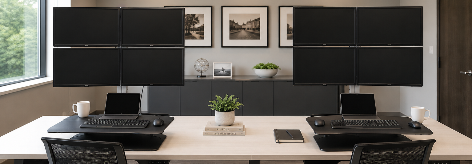 Sit Stand Workstations - Sit to Stand Mounts for Single and Multiple Monitors