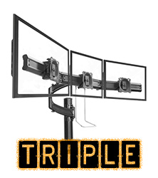 Triple Monitor Mounts, Monitor Mounts for 3 Monitors or TV's