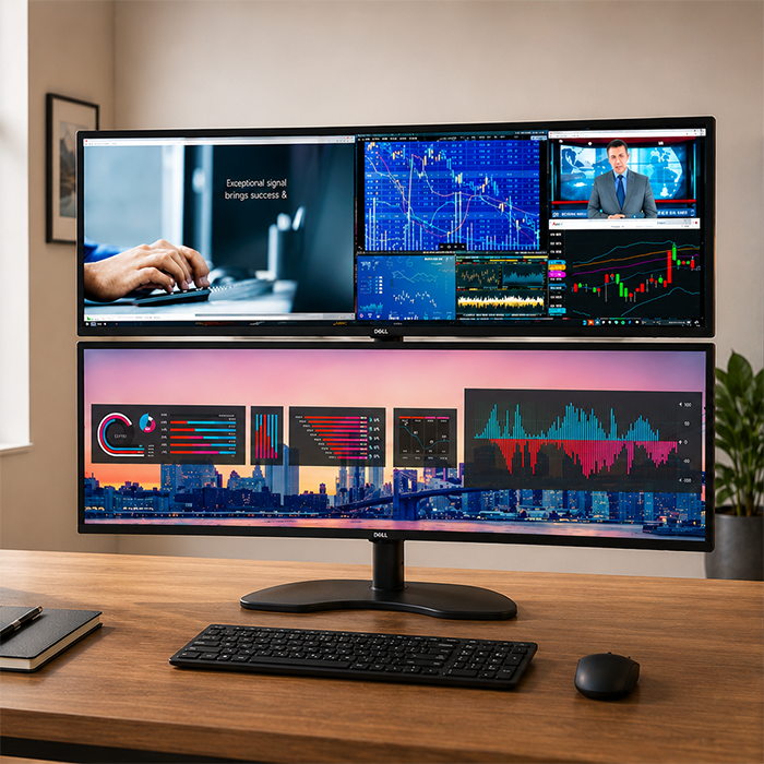 Heavy Duty Dual Vertical for Large and Curved Monitors
